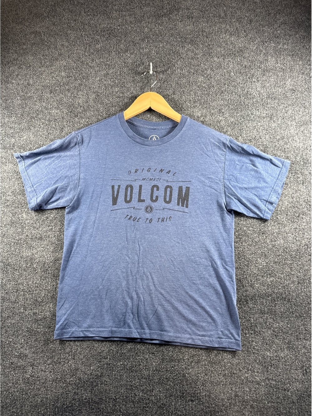 Volcom Mens Large Blue Original Volcom True To This Graphic T Shirt Skate Surf